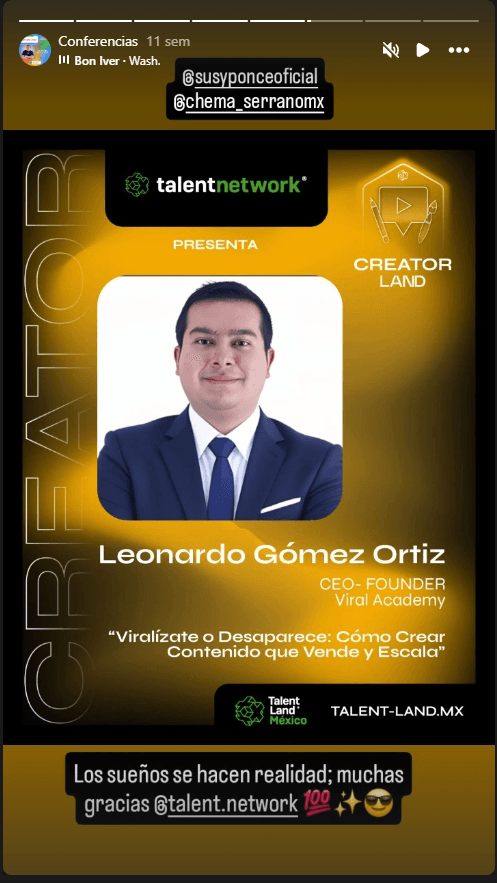 Speaker en Talent Land · Creator Land